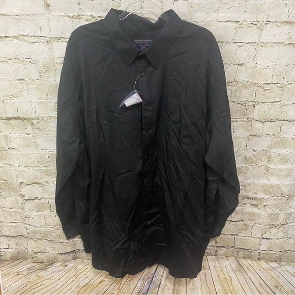 NEW KS Signature Solid Black Teflon Button Up Shirt - Picture 1 of 4